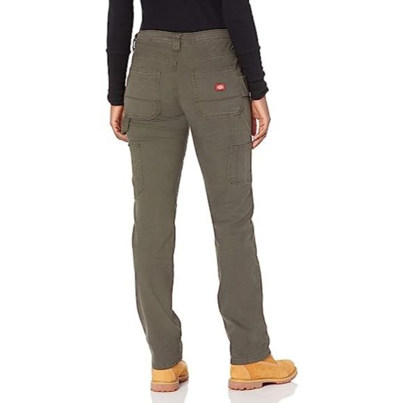 Dickies dark green Women's Stretch Carpenter pants Relaxed fit NWT size 2 REG - Picture 2 of 4